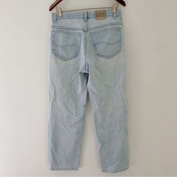 Vintage 90’s Lee Jeans High Waisted Straight Leg Light Wash Sz 29/30 - Picture 11 of 12